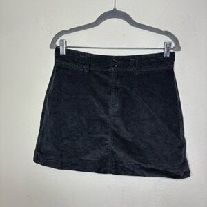 Faherty Corduroy Mini Skirt in Washed Black, Size 6